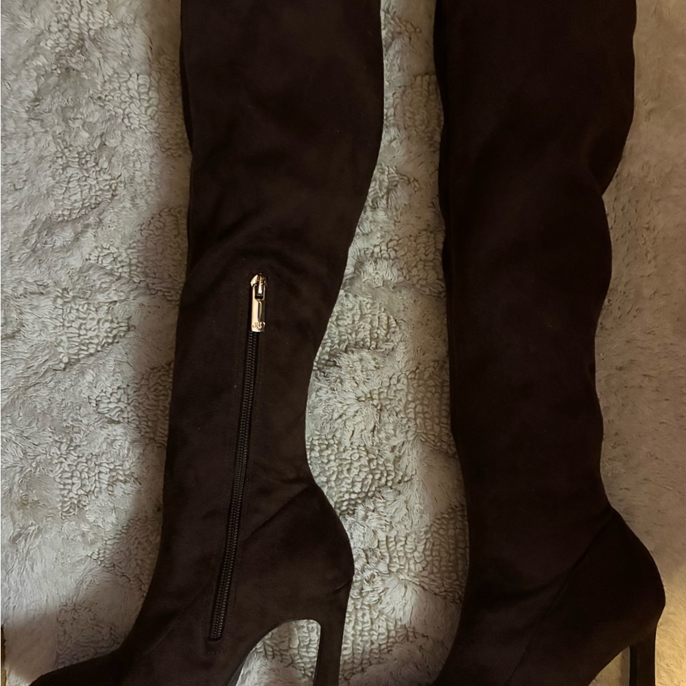 Jennifer Lopez Chic Black Over-the-Knee Boots